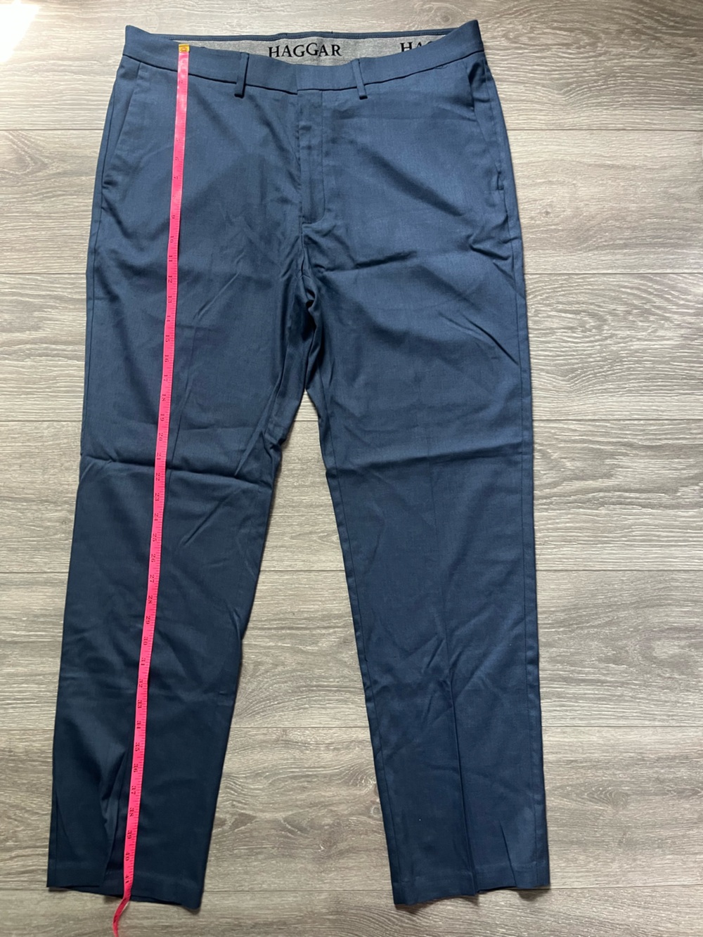 NEW Haggar Blue Straight Leg Business Casual Trouser Slacks Pants Size 36” x 32” - Picture 5 of 7